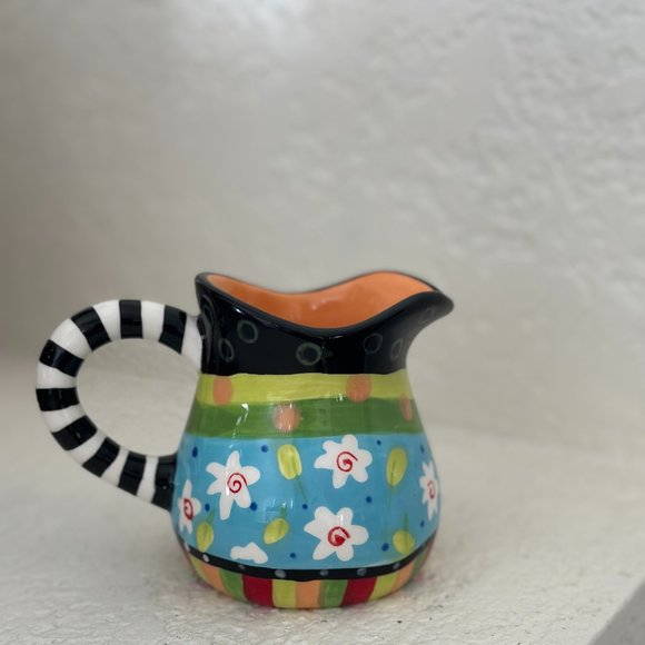 Cat's Meow Joyce Shelton Ceramic Creamer Pitcher 3 1/2" for cat lovers whimsy - Picture 3 of 6